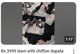 Black Lawn Embroidered With Chiffon Dupatta Dress Demo Video