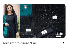 Black Net Embroidered Party Wear Dress Demo Video