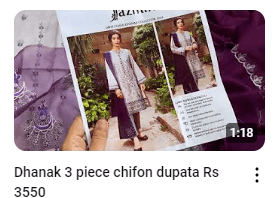 Dhanak 3 Pcs Dress With Chiffon Dupatta Video