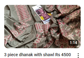 Dhanak 3 Pcs Dress With Shawl Demo Video