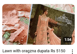 Elegant Lawn Dress With Organza Dupatta Demo Video