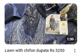 Embroidered Lawn Dress With Chiffon Dupatta Video