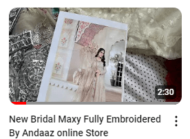 Golden Silver Fully Embroidered Bridal Maxy Video