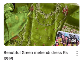 Green Mehndi Embroidered Dress Demo Video