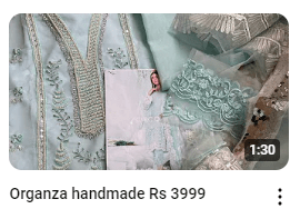 Handwork Embroidered Dress on Organza Stuff Video