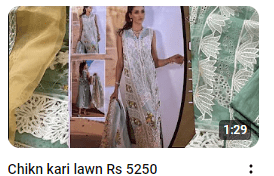 Lawn Chikan Kari Embroidered Party Wear Dress Demo Video