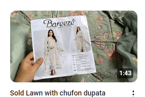 Lawn Full Embroidered With Chiffon Dupatta Dress Video