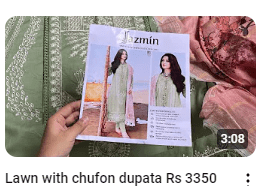 Lawn Neck Embroidered With Chiffon Dupatta Dress Video