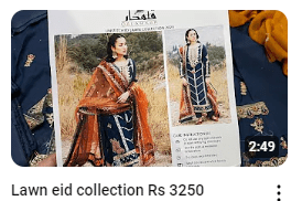 Navy Blue Lawn Embroidered With Chiffon Dupatta Dress Demo Video