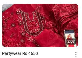 Net Red Embroidered Partywear Dress Video