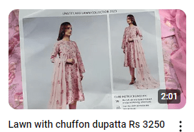 Pink Lawn Embroidered With Chiffon Dupatta Dress Demo Video