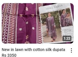 Purple Lawn Full Embroidered With Cotton Silk Dupatta Dress Video