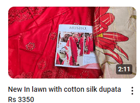 Red Lawn Chikan Kari Embroidered With Cotton Silk Dupatta Dress Video