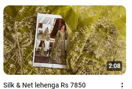 Silk and Net Bridal Embroidered Lehenga Video