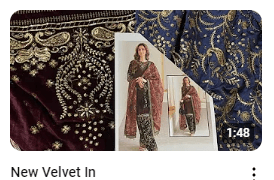 Velvet Blue and Meron Heavy Embroidered Dress Video