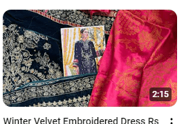 Velvet Embroidered Party Wear Dress Video