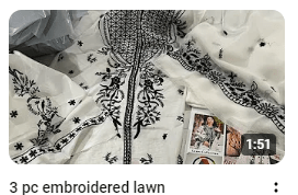 White Lawn Embroidered Dress Demonstration Video