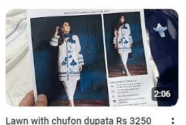 White Lawn Embroidered With Chiffon Dupatta Dress Demo Video