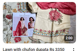 White Lawn Embroidered With Chiffon Dupatta Dress Video