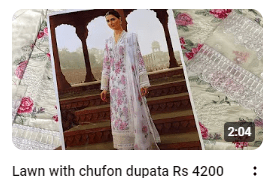 White Lawn Full Embroidered With Chiffon Dupatta Demo Video