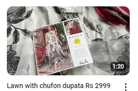 White Lawn Suit With Chiffon Dupatta Dress Video