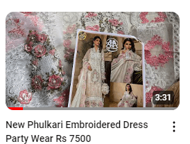 White Phulkari Embroidered Party Wear Dress Demo Video