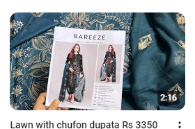 Zink Lawn Embroidered with Chiffon Dupatta Dress Video