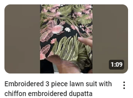 Black Lawn Embroidered Dress Demo Video