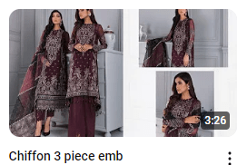 Maroon Chiffon Embroidered Party Dress Demo Video