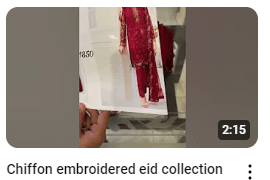 Maroon Chiffon Fully Embroidered Dress Demo Video