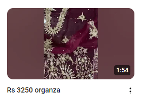 Maroon Organza Neck Embroidered Wedding Dress Demo Video