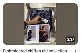 Navy Blue Chiffon Embroidered Dress Demo Video