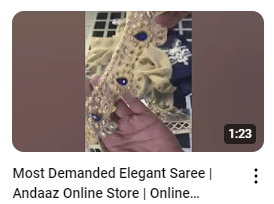 Navy Blue Chiffon Embroidered Saree Demonstration Video