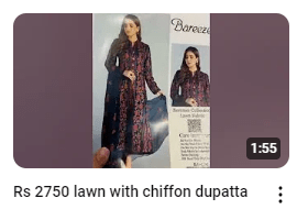 Navy Blue Lawn Embroidered Dress Demo Video