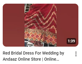 Red Heavy Embroidered Barat Bride Dress Demo Video