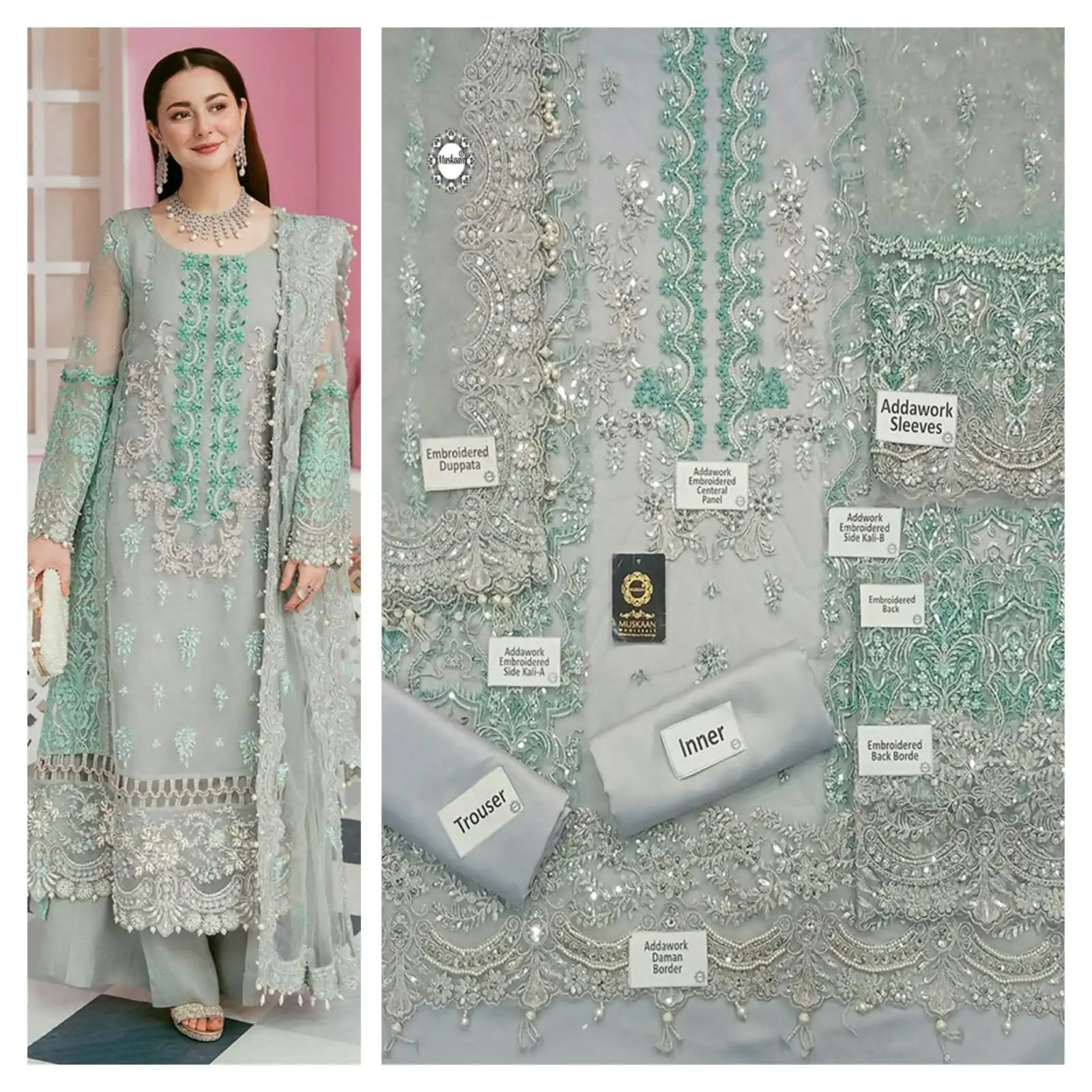 Embellished Embroidered Wedding Wear Dress By Hania Amir