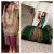 Zebtan Chiffon Handmade 2 Pcs Dress Color Bottle Green